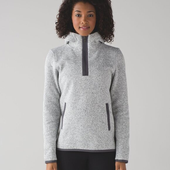 lululemon athletica Sweaters - Lululemon Women's Gray Fleecing Cold Heather Hooded Pullover Sweater Size 4